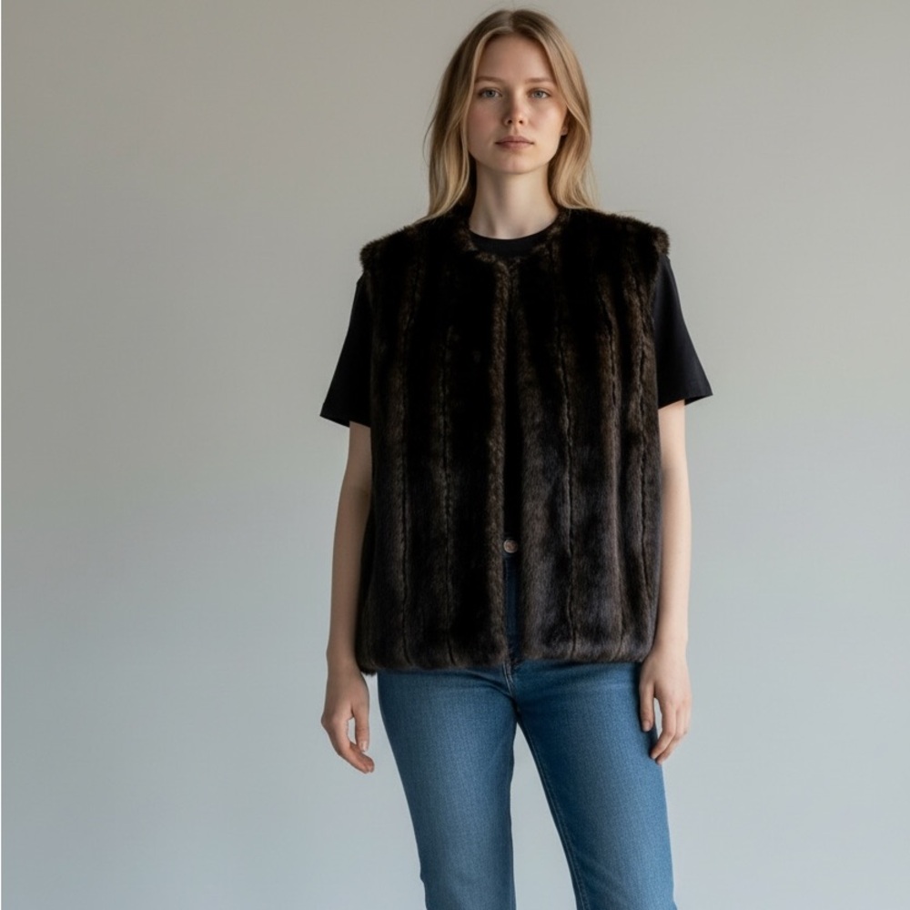 Dana Stein Friend and Fau Luxury Faux Fur Vest SMALL - Picture 10 of 12